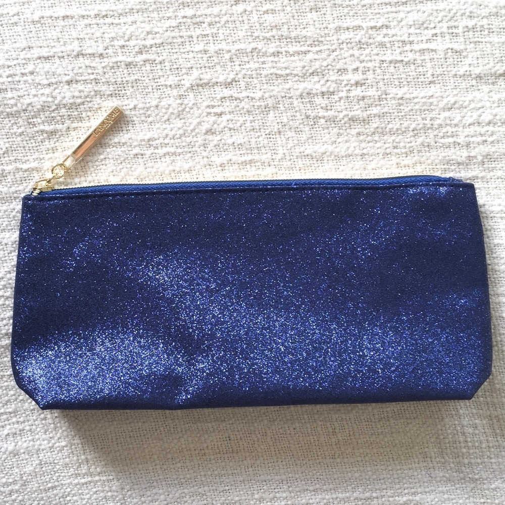 Lancome | Glitter Travel Cosmetic Makeup Up Mini Bag in Blue